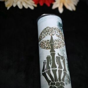 Leopard Print Skeleton Tumbler